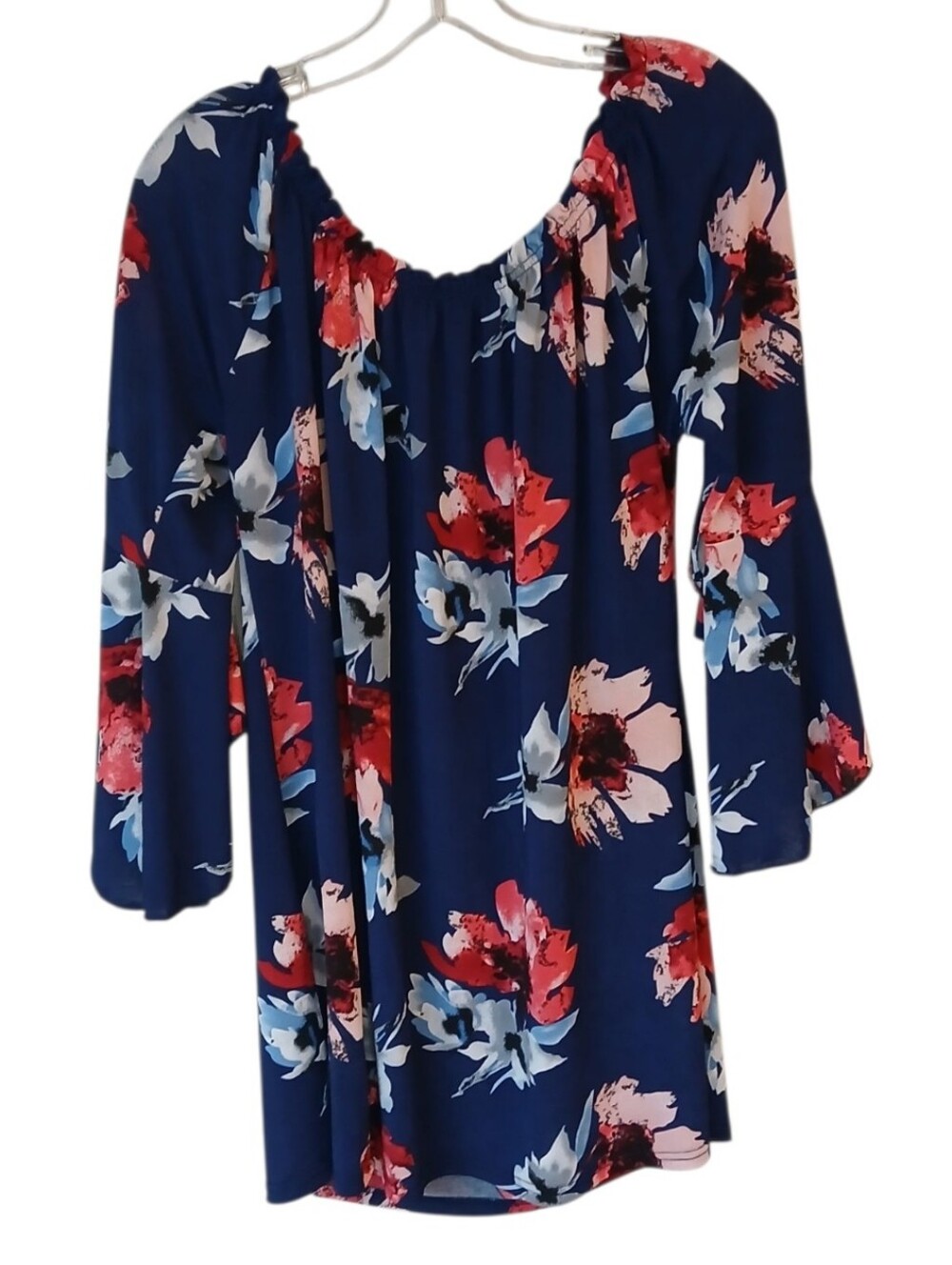 Lildy Navy Floral Tunic Top Size L/XL
